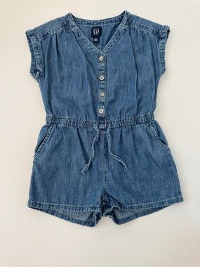GAP Girls Light Blue Denim Romper